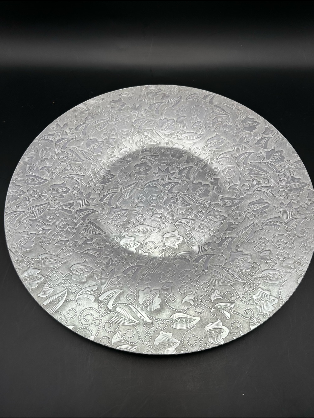 MCM Neocraft Everlast Silver Floral Embossed Platter